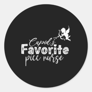 Cupid's Favorite Picc Nurse Valentine Vascular Acc Classic Round Sticker