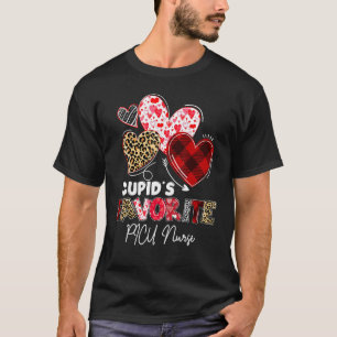 Cupid's Favorite PICU Nurse Valentine Buffalo Plai T-Shirt