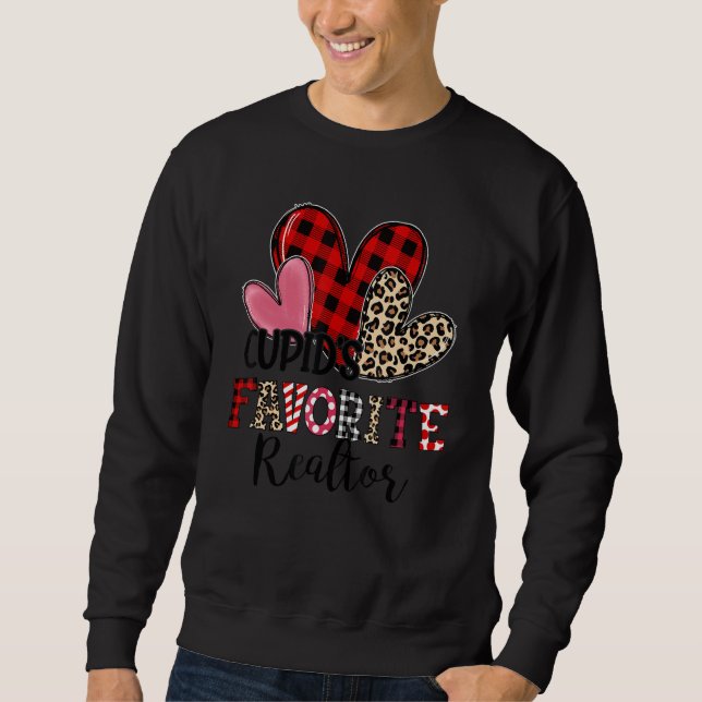Cupid's Favorite Realtor Three Hearts Valentine's  Sweatshirt (Front)