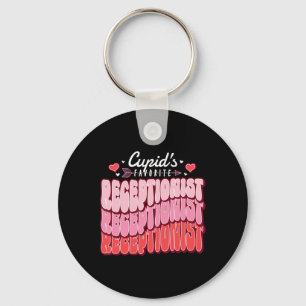 Cupid's Favorite Receptionist Valentine's Day Hear Key Ring