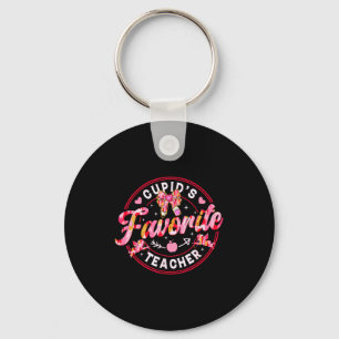 Cupids Favorite Teacher Cute Valentines Day Coquet Key Ring