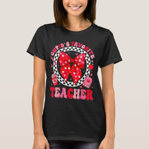 Cupids Favorite Teacher Student Coquette Bow Valen T-Shirt