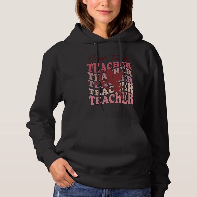 Cupid's Favorite Teacher  Valentines Day Teachers Hoodie (Front)