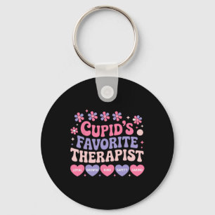 Cupid's Favorite Therapist Valentines Day Mental H Key Ring