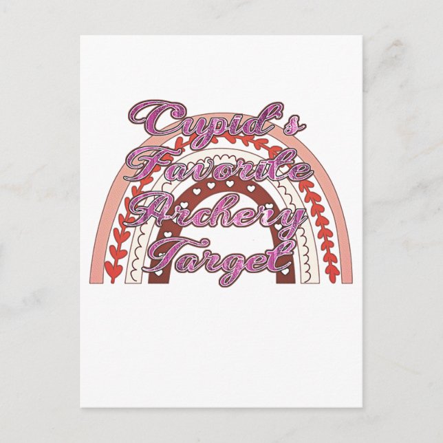 Cupid's Favourite Archery Target - Valentine's Day Postcard (Front)