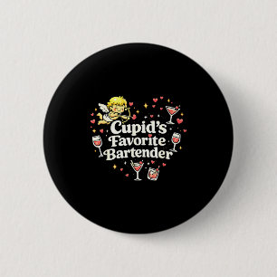 Cupid's favourite bartender funny valentine drink 6 cm round badge
