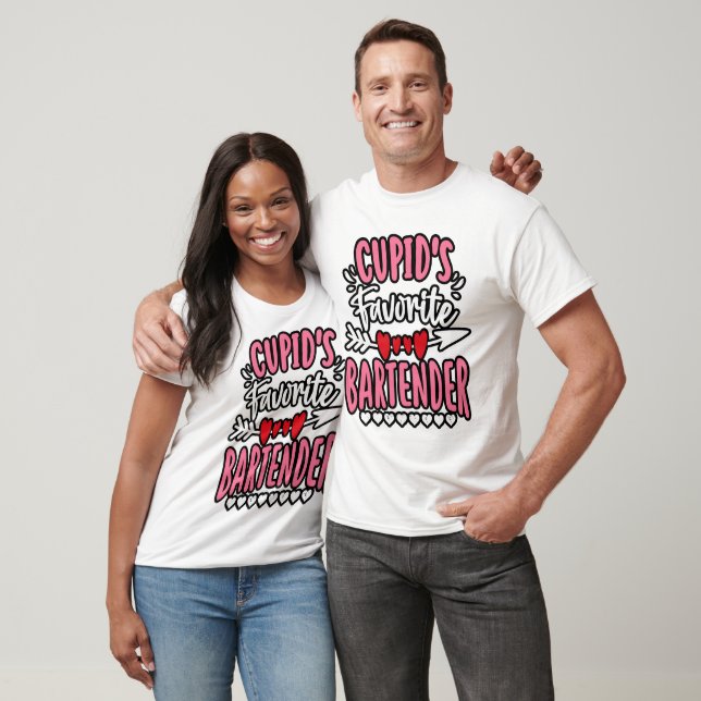 Cupid's favourite bartender Valentines Day Matchin T-Shirt (Unisex)