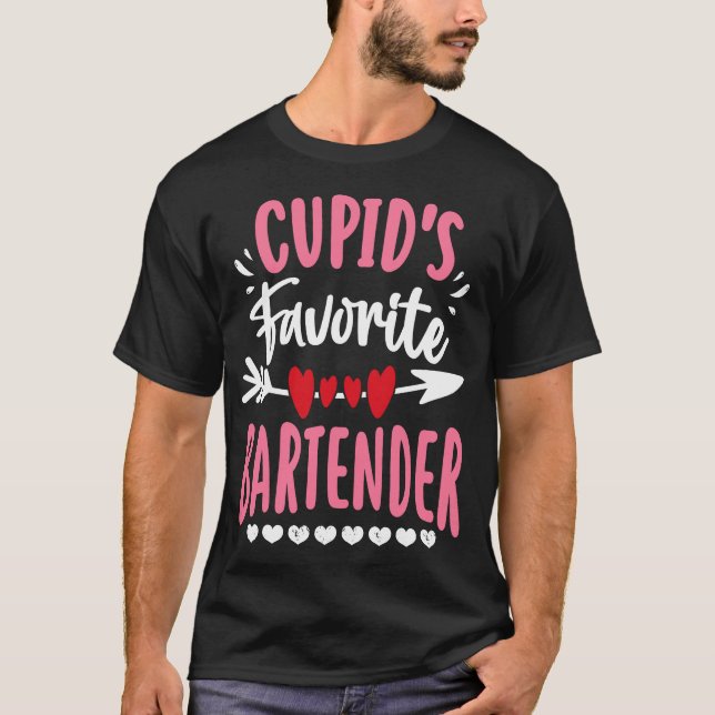 Cupid's favourite bartender Valentines Day Matchin T-Shirt (Front)