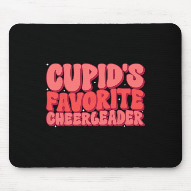 Cupids Favourite Cheerleader Valentine Day Love Ch Mouse Pad (Front)