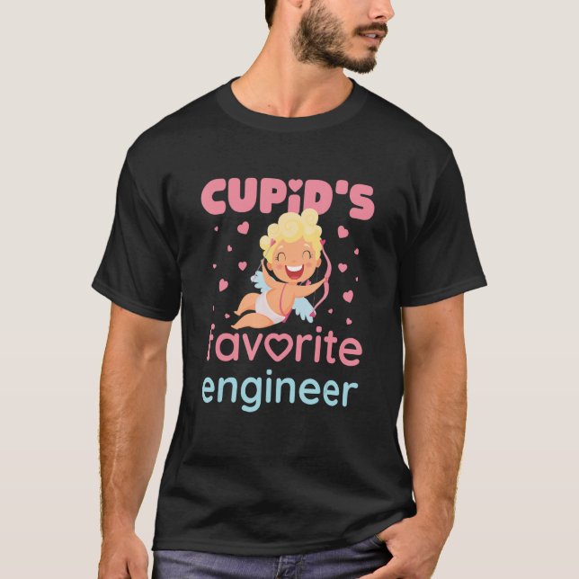 Cupid's Favourite Engineer Cute Valentine's Day T-Shirt (Front)