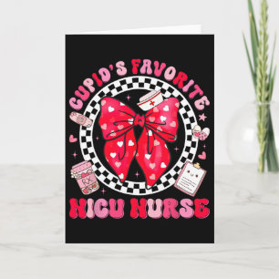 Cupids Favourite Nicu Nurse Valentine Coquette Bow Card