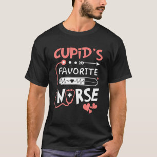 Cupid's Favourite Nurse Cute Heartbeat Stethoscope T-Shirt