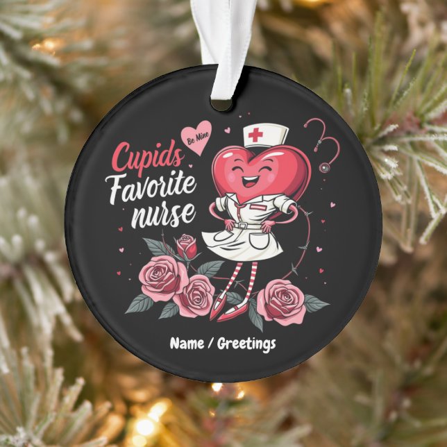 Cupid's Favourite Nurse Funny And Cute Valentine's Ornament (Tree)