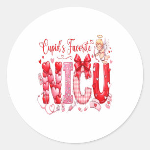 Cupids Favourite Nurse Nicu Valentines Day Shirt N Classic Round Sticker