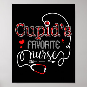 Cupid's Favourite Nurse Valentine Day Nursing Medi Poster