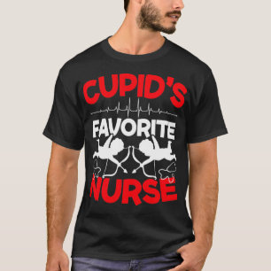 Cupid's Favourite Nurse Valentines Day Hearts Day T-Shirt