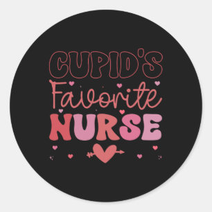 Cupid's Favourite Nurse Valentines Day Valentine E Classic Round Sticker