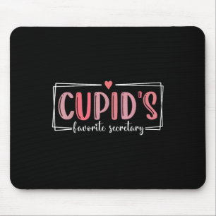 Cupids Favourite School Secretary Retro Valentines Mouse Pad