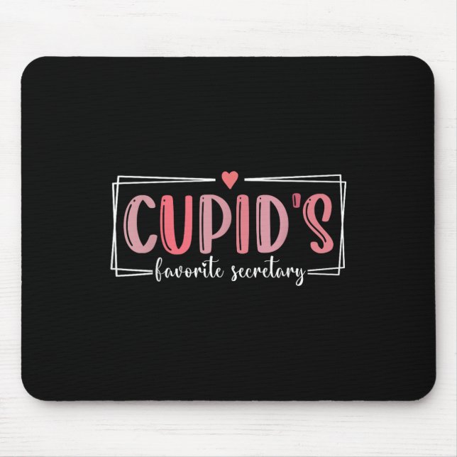Cupids Favourite School Secretary Retro Valentines Mouse Pad (Front)