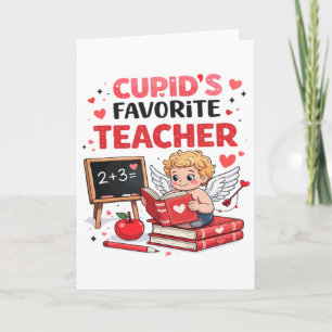 Cupid's Favourite Teacher Valentine Reading Book G Card