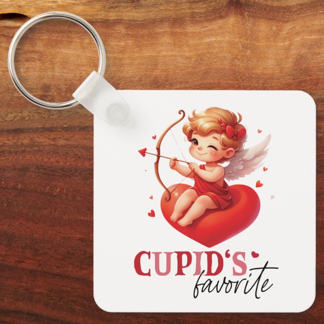 Cupid's Favourite Valentine Day Key Ring (Front)