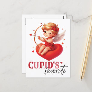 Cupid's Favourite Valentine Day Postcard