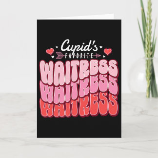 Cupid's Favourite Waitress Valentine's Day Hearts  Card