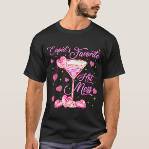 Cupids Hot Mess Coquette Valentines Martini Valent T-Shirt