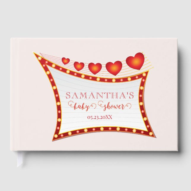 Cupid's Little Secret Valentine Baby Shower Guest Book (Front)