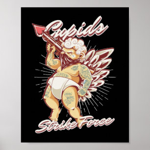 CUPIDS STRIKE FORCE funny cupid valentines day Poster
