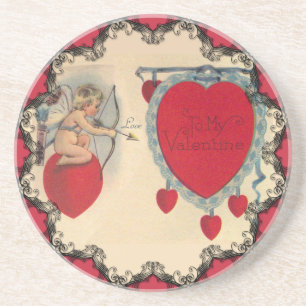 Cupids Valentine Message Coaster