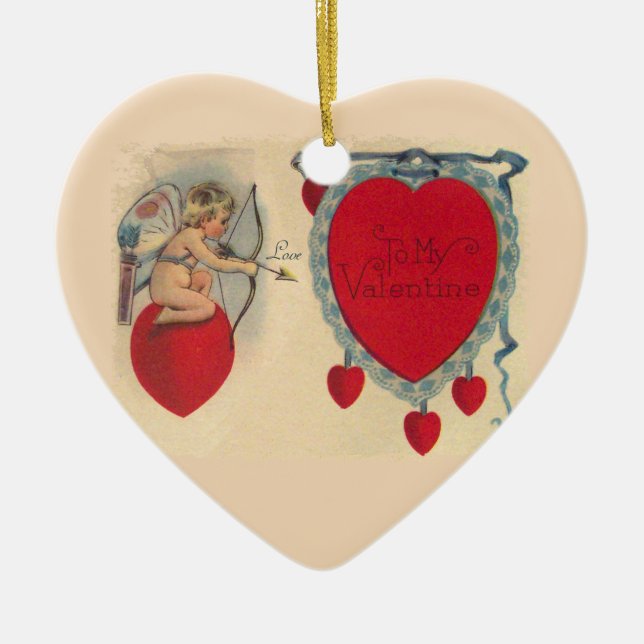Cupids Valentine Message Ornament (Front)