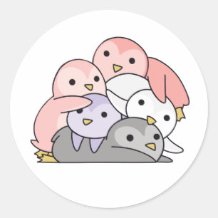 Cupioromantic Flag Pride Lgbtq Cute Penguin Classic Round Sticker