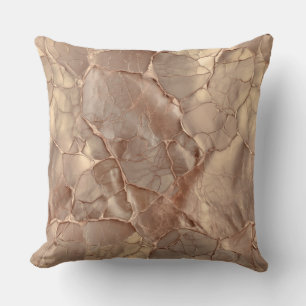 Cupper-Rose Cracked, Metallic Textures Cushion