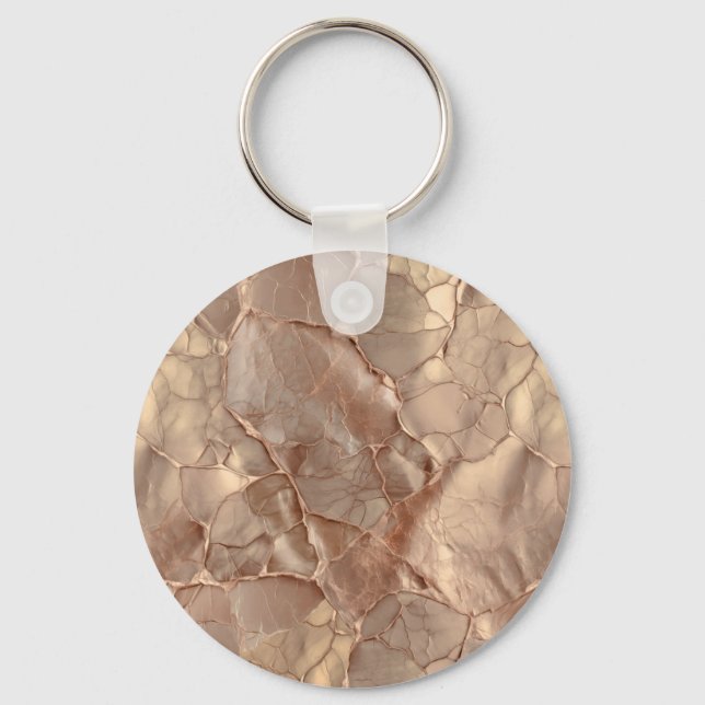 Cupper-Rose Cracked, Metallic Textures Key Ring (Front)