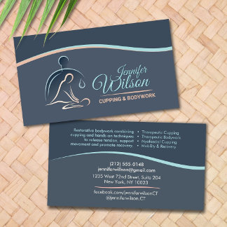 Cupping Therapist Therapeutic Bodywork Modern Business Card