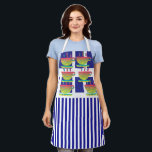 Cups And Stripes Novelty Geo Chef Apron<br><div class="desc">Retro classic pattern Size: All-Over Print Apron, Medium 26"x30" Whether you are cooking at home, hosting a summer BBQ, or creating arts & crafts- do so in style with our fully customisable aprons! Made of a top quality polyester, our fully sublimation designs will definitely make a great impression on your...</div>