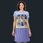 Cups And Stripes Novelty Geo Chef Apron<br><div class="desc">Retro classic pattern Size: All-Over Print Apron, Medium 26"x30" Whether you are cooking at home, hosting a summer BBQ, or creating arts & crafts- do so in style with our fully customisable aprons! Made of a top quality polyester, our fully sublimation designs will definitely make a great impression on your...</div>