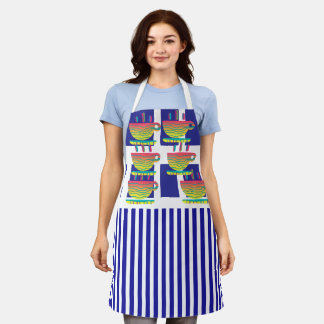 Cups And Stripes Novelty Geo Chef Apron