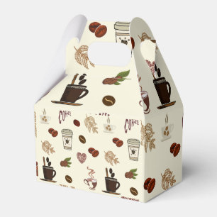 Cups of Coffee and Coffee Beans Favour Box