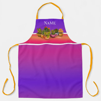 Cups of Succulents All-Over Print Apron