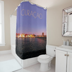 Curaçao at Night w/out text (customisable) Shower Curtain
