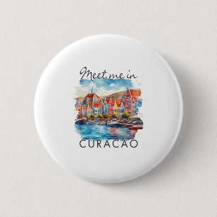 Curacao Caribbean Islands Travel Trip Meet Me In C 6 Cm Round Badge