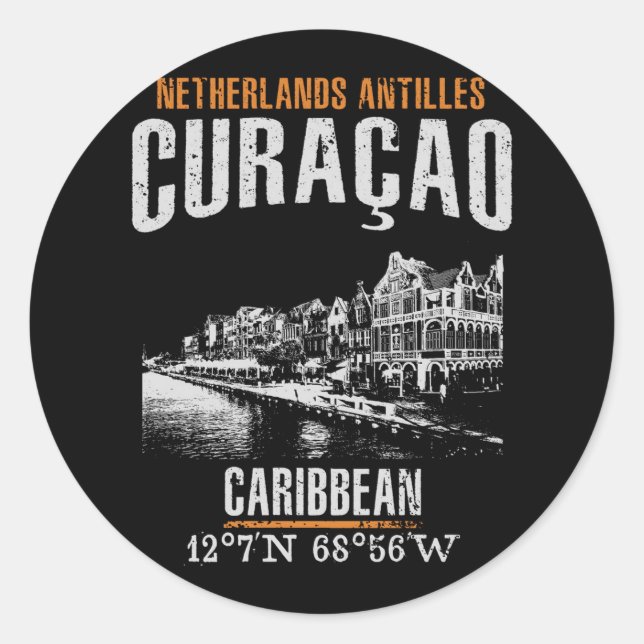 Curaçao Classic Round Sticker (Front)