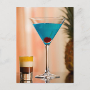 Curacao cocktail postcard