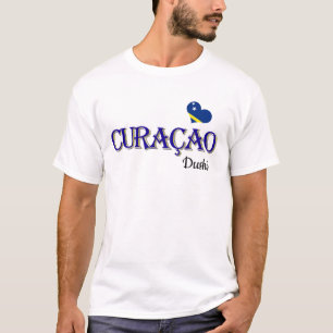 Curacao Flag Lettering with dushi text T-Shirt