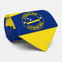 Curacao Flag Neck Tie, Stylish Curacao Tie.