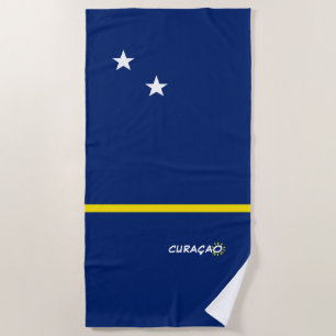 Curaçao Flag with customisable text Beach Towel