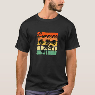 Curacao Palm Vintage Beach Men Women T-Shirt