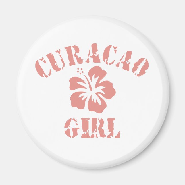 Curacao Pink Girl Magnet (Front)